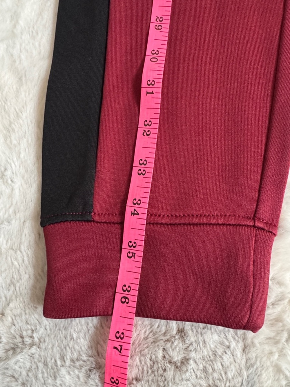 Calvin Klein Kids Maroon Joggers with Black Side Panels - Picture 2 of 6